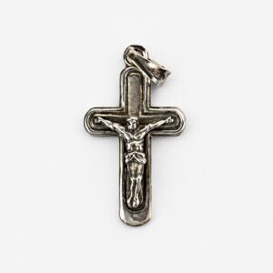 Italy 925 Sterling Silver Crucifix Pendant Catholic Cross Jesus Vintage